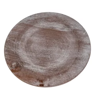 Fa tányér mosott szürke D24cm