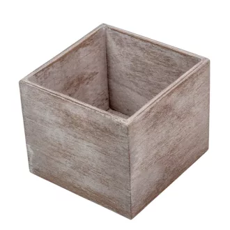 Fa doboz szögletes mosott szürke M12x13x13cm
