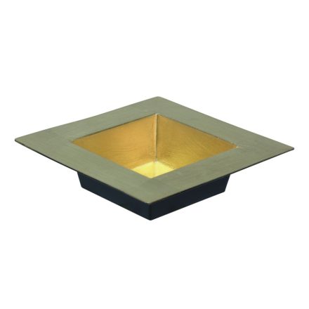 Műanyag peremes négyszögletes tál vastagfalú arany 20x20cm