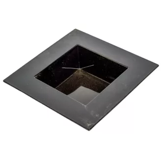 Peremes műanyag tál vastagfalú fényes fekete 20x20cm