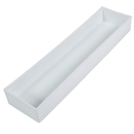 Tégla tál műanyag vastagfalú fényes fehér M5x42x10cm