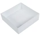 Négyzetes tál műanyag vastagfalú fényes fehér M6x20x20cm