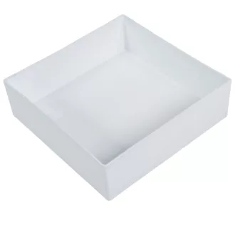   Négyzetes tál műanyag vastagfalú fényes fehér M6x20x20cm