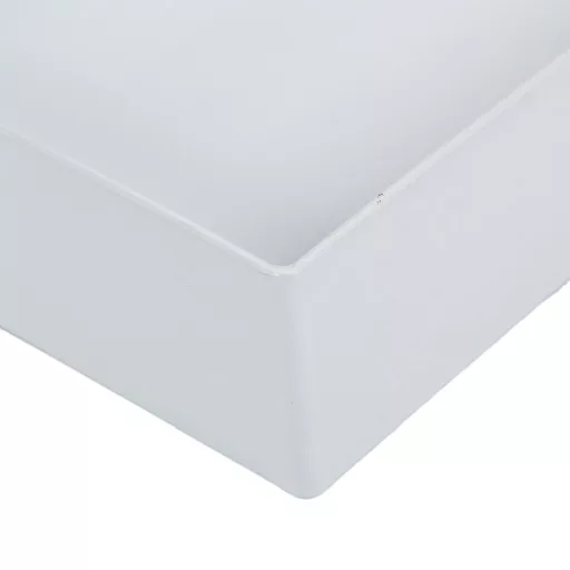 Négyzetes tál műanyag vastagfalú fényes fehér M6x20x20cm