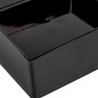 Négyzetes tál műanyag vastagfalú fényes fekete M6x20x20cm