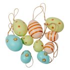 Húsvéti tojás műa zöld-kék-rózsaszín 4-6cm 10db-os