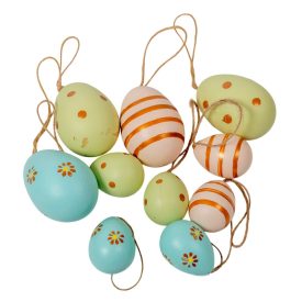 Húsvéti tojás műa zöld-kék-rózsaszín 4-6cm 10db-os