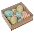 Húsvéti tojás műa zöld-kék-rózsaszín 4-6cm 10db-os