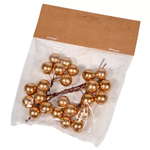 Golyópick gyöngyház arany 1+6cm 24db-os