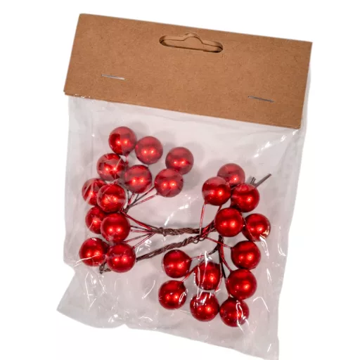 Golyópick gyöngyház piros 1+6cm 24db-os