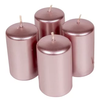 Metál adventi gyertya 70x40mm rózsaszín 4db/csom (db ár)