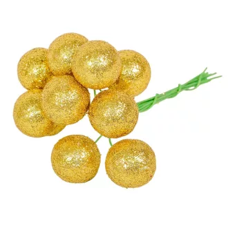 Glitteres golyó pick arany 20mm 10db-os 18köteg/doboz