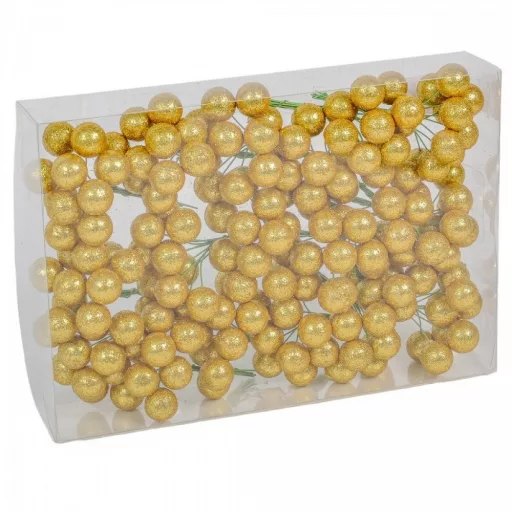 Glitteres golyó pick arany 20mm 10db-os 18köteg/doboz