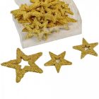 Csillag áttört glitteres arany 3,5-6,5cm 24db-os