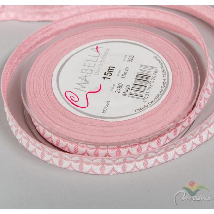Textil szalag MAGO rózsaszín 15mm x 15m