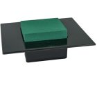 Négyzetes ikebana vizes tűzőhabbal fekete M6x19x19cm (db ár)