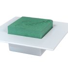 Négyzetes ikebana vizes tűzőhabbal fehér M6x19x19cm (db ár)