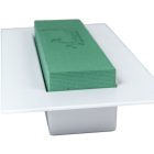 Négyzetes ikebana vizes tűzőhabbal fehér M6x17x39cm (db ár)