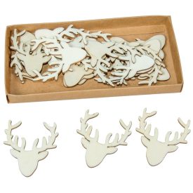 Rénszarvas fej fa 6,5cm 20db-os