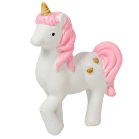Unikornis rózsaszín-fehér poly M8cm