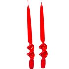 Lakkozott hosszú alfa csavart gyertya piros 290x22mm 8db/csom (db ár)