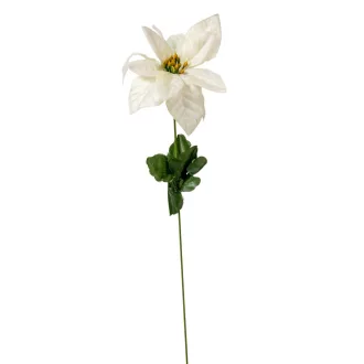 Mikulás virág szálas bársony krém M53cm