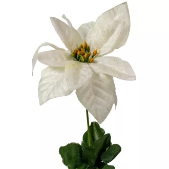 Mikulás virág szálas bársony krém M53cm