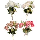 Rózsa, hortenzia csokor 7v. M47cm 24db/#