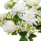 Peonia,dália csokor 11v. krém M43cm 24db/#