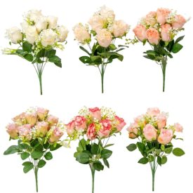 Rózsa csokor 9v. mix M36cm 24db/#