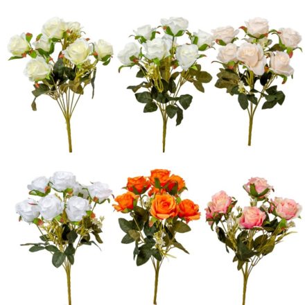 Rózsa csokor 7v. mix M36cm 36db/#