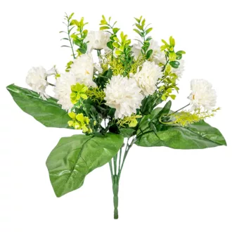 Krizantém csokor 9v. krém M38cm 24db/#