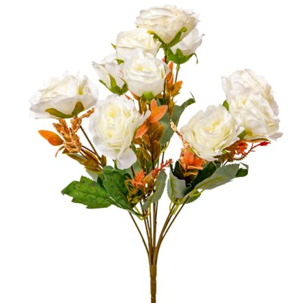 Rózsa csokor 10v. krém M42cm 48db/#