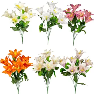 Liliom csokor 7v. autmix M50cm 18db/#