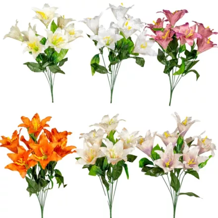 Liliom csokor 7v. autmix M50cm 18db/#
