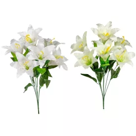 Liliom csokor 7v. krém-fehér M50cm 18db/#