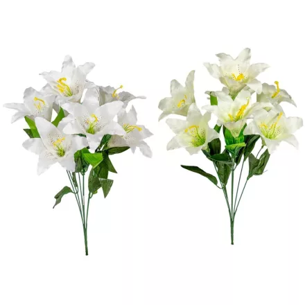 Liliom csokor 7v. krém-fehér M50cm 18db/#
