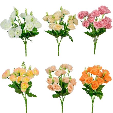 Rózsa csokor 14v. mix M30cm 36db/#