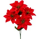 Mikulás virág csokor szatén 5v. piros M32cm