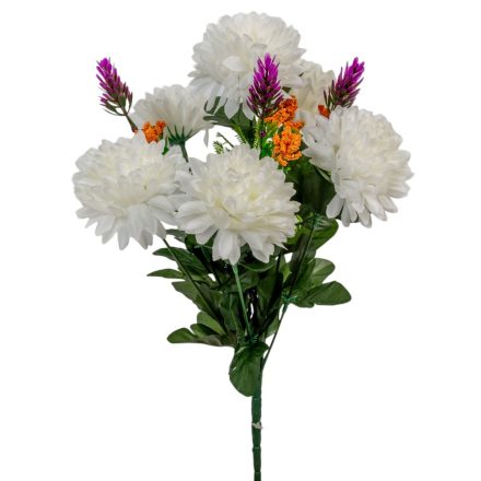 Krizantém csokor 6v. krém M38cm 24db/#
