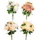 Hortenzia,rózsa csokor 12v. mix M50cm 12db/#