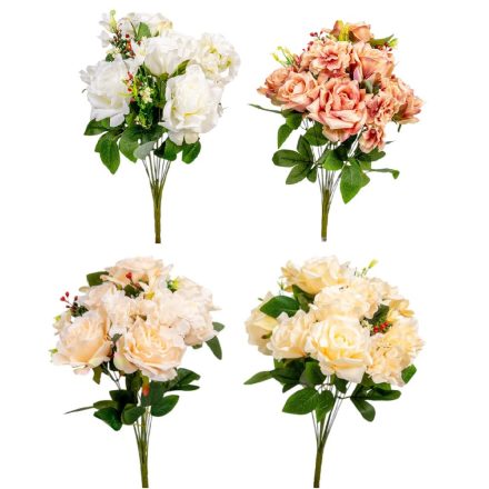 Hortenzia,rózsa csokor 12v. mix M50cm 12db/#