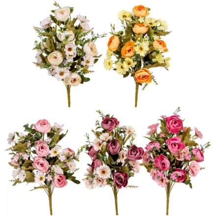 Boglárka, cínea csokor féloldalsa 12v. mix M41cm 12db/#