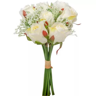 Rózsabimbó köteg 7v. krém M28cm 24db/#