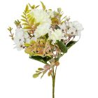 Krizntém, hortenzia csokor 5v. krém M28cm 48db/#