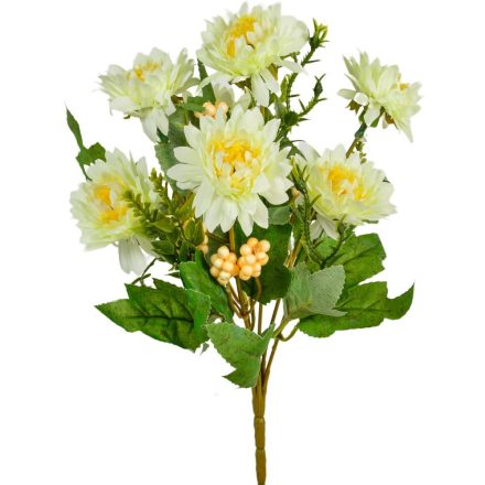 Dália csokor 7v. fehér,krém M29cm 48db/#