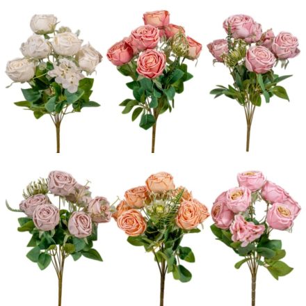 Rózsa csokor 9v. mix M42cm 12db/#