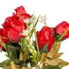 Rózsa csokor 7v. piros M33cm 36db/#