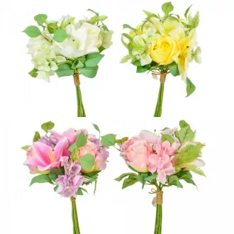 Liliom, rózsa, hortenzia köteg 9v. mix M37cm 12db/#