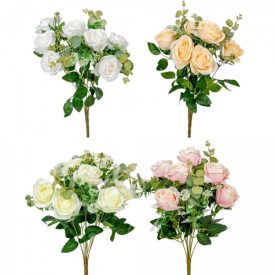 Rózsa csokor 7v. mix M44cm 12db/#